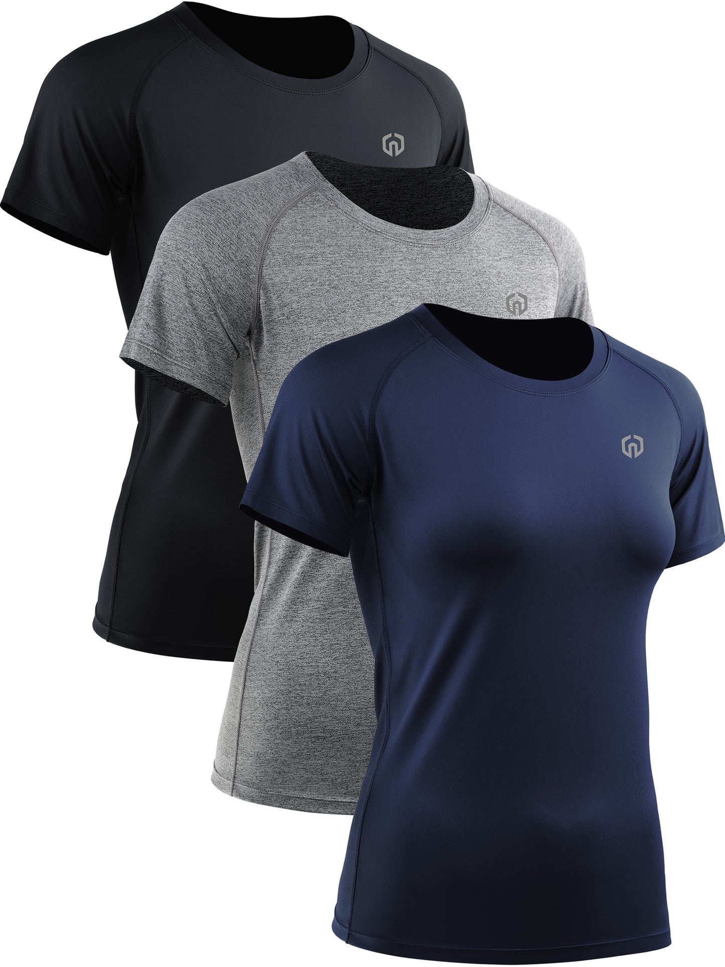 NELEUS Women's Quick Dry Workout Athletic Shirt Yoga Tops Raglan Short Sleeves Slim Fitting