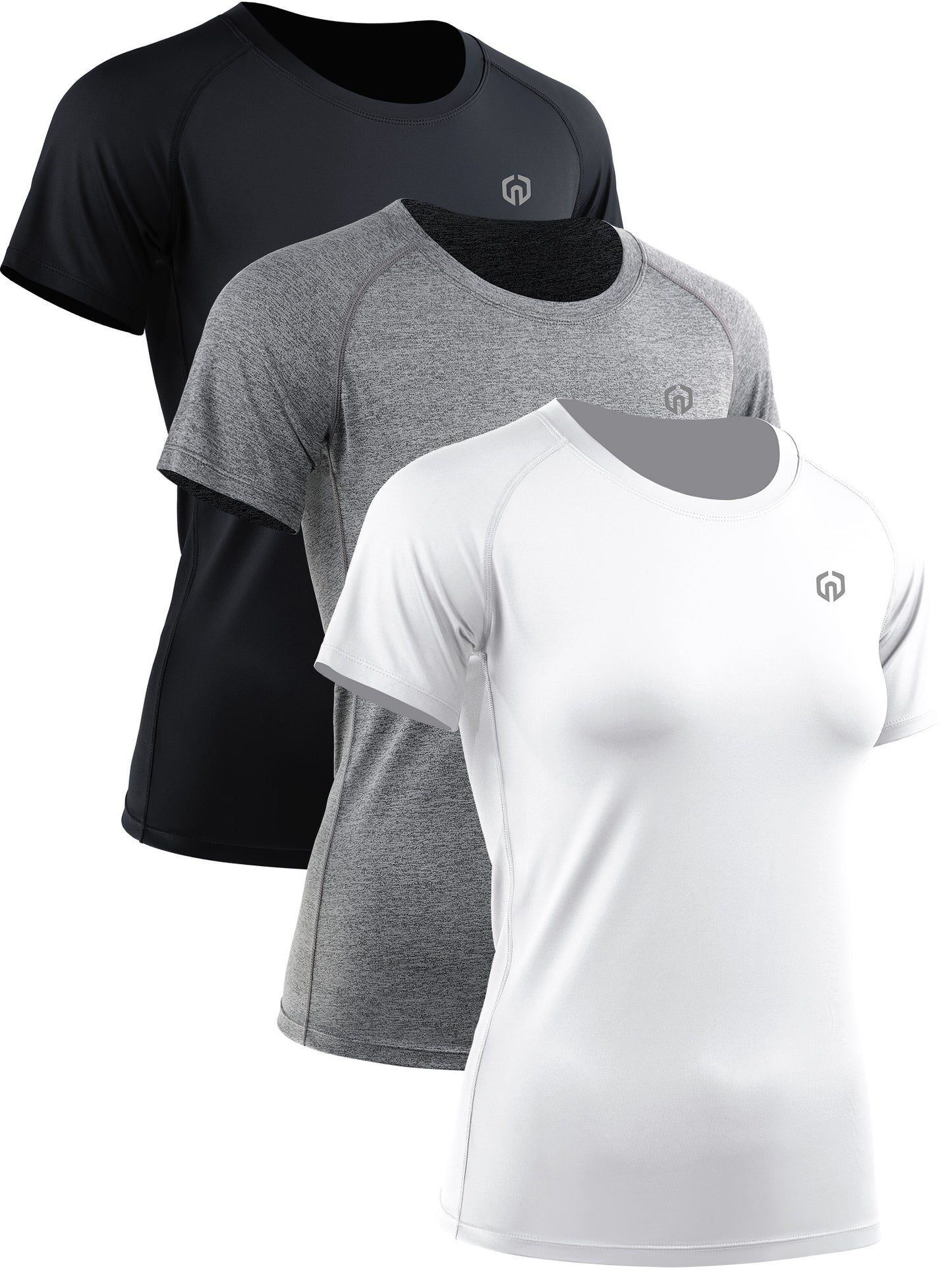 NELEUS Women's Quick Dry Workout Athletic Shirt Yoga Tops Raglan Short Sleeves Slim Fitting