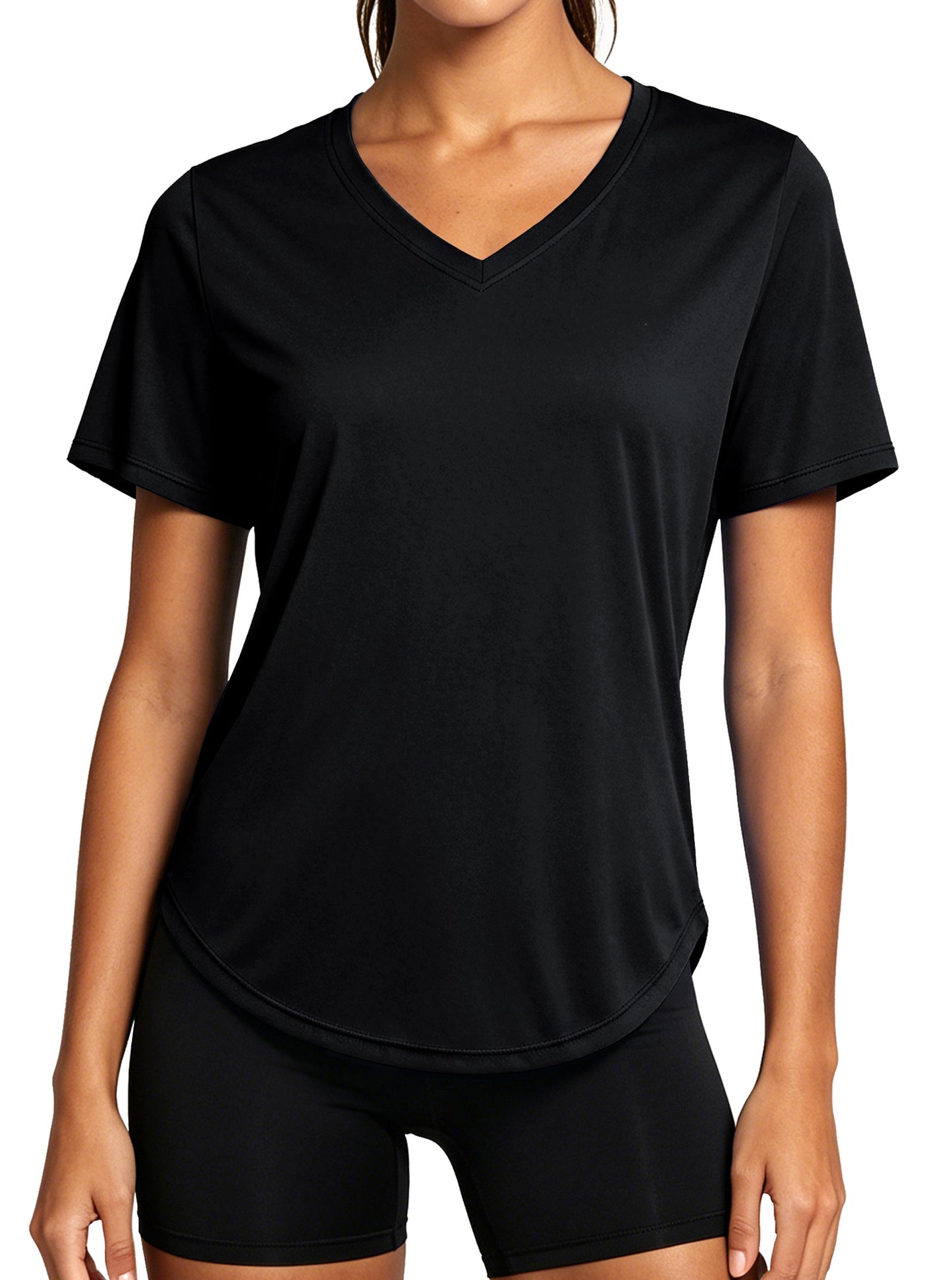 NELEUS Womens Workout Shirts V-Neck Short Sleeve Tops UPF 50+ Sun Shirt Moisture Wicking Loose Fit Top for Athletic