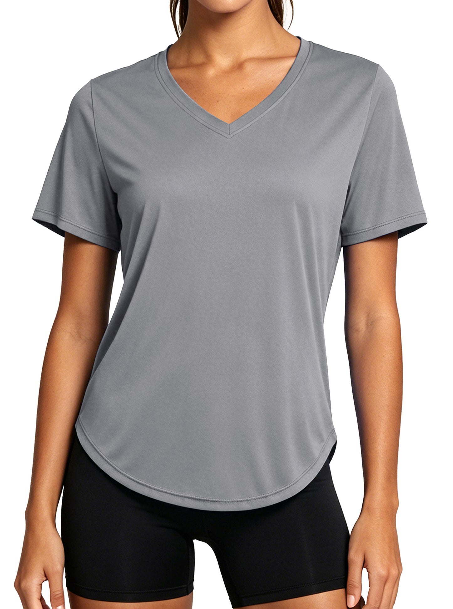 NELEUS Womens Workout Shirts V-Neck Short Sleeve Tops UPF 50+ Sun Shirt Moisture Wicking Loose Fit Top for Athletic