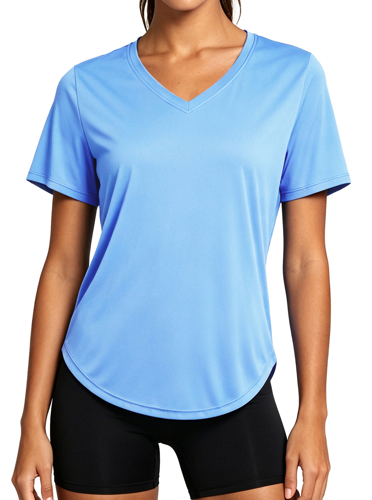 NELEUS Womens Workout Shirts V-Neck Short Sleeve Tops UPF 50+ Sun Shirt Moisture Wicking Loose Fit Top for Athletic