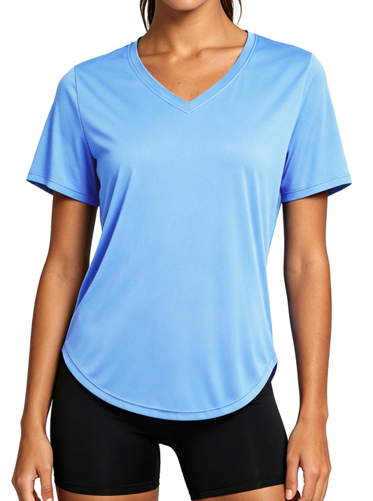 NELEUS Womens Workout Shirts V-Neck Short Sleeve Tops UPF 50+ Sun Shirt Moisture Wicking Loose Fit Top for Athletic