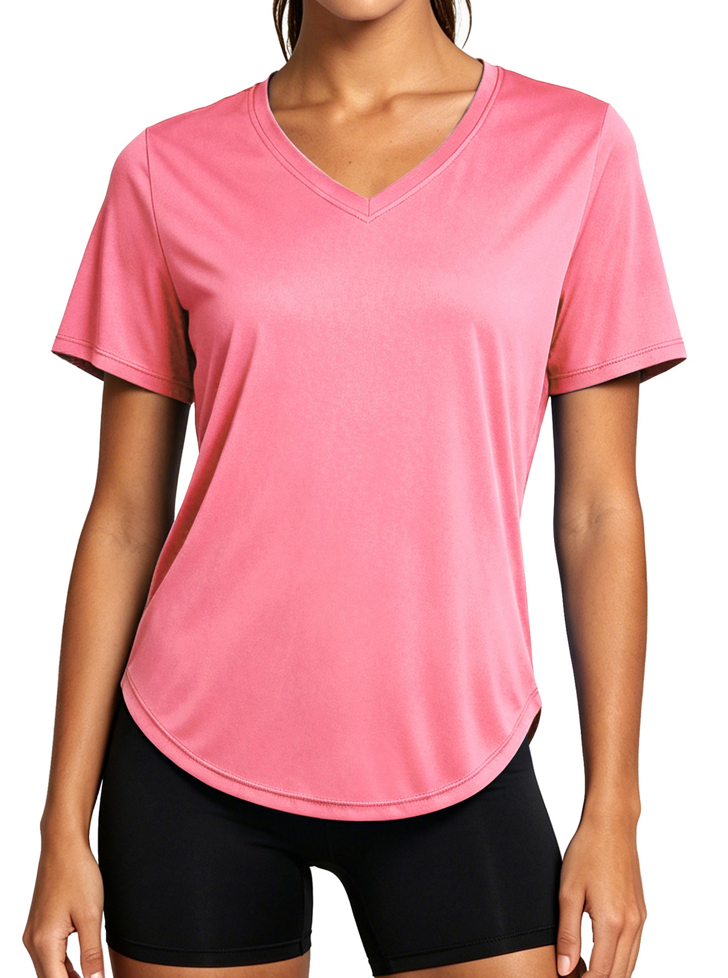 NELEUS Womens Workout Shirts V-Neck Short Sleeve Tops UPF 50+ Sun Shirt Moisture Wicking Loose Fit Top for Athletic