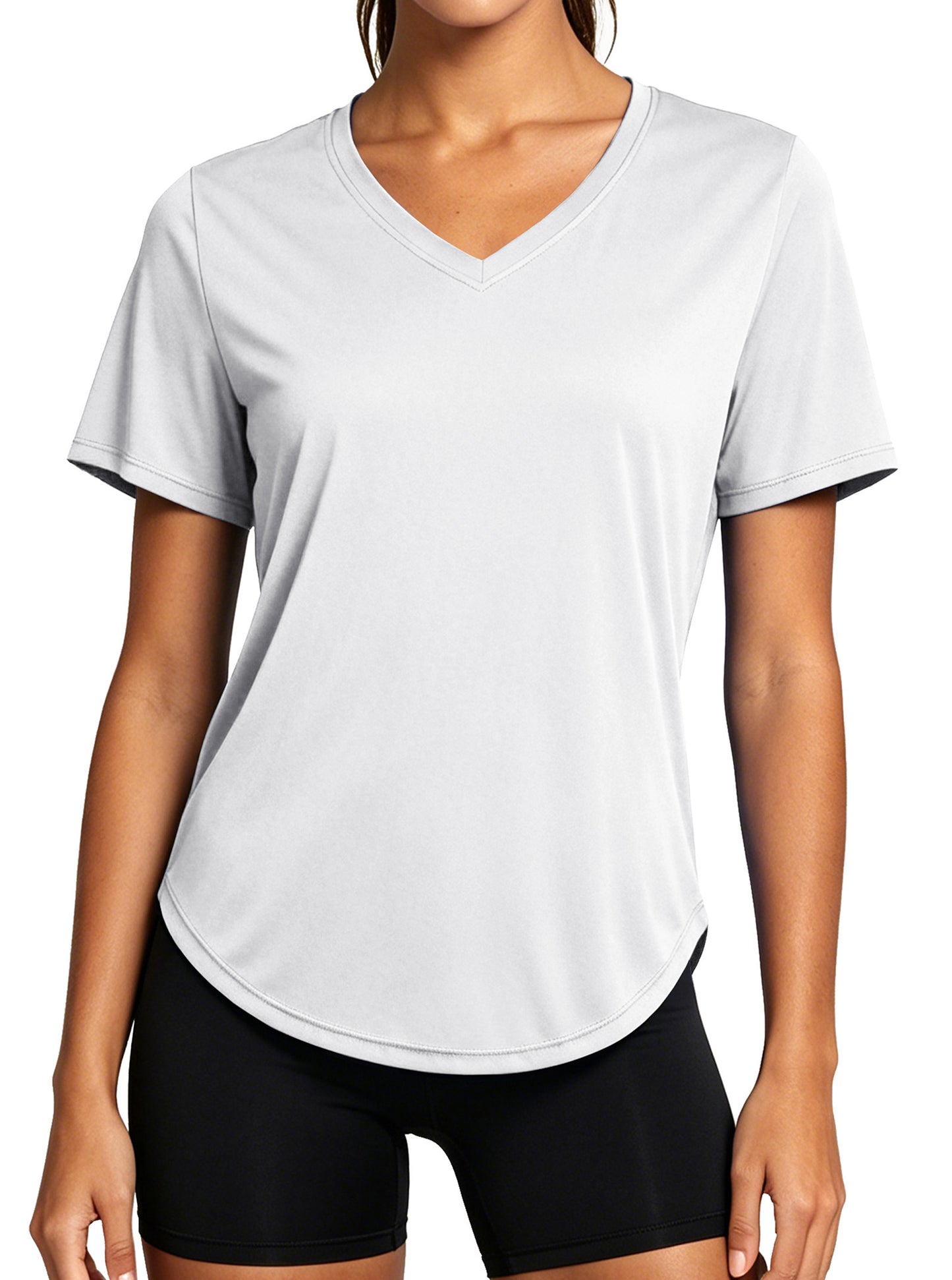 NELEUS Womens Workout Shirts V-Neck Short Sleeve Tops UPF 50+ Sun Shirt Moisture Wicking Loose Fit Top for Athletic