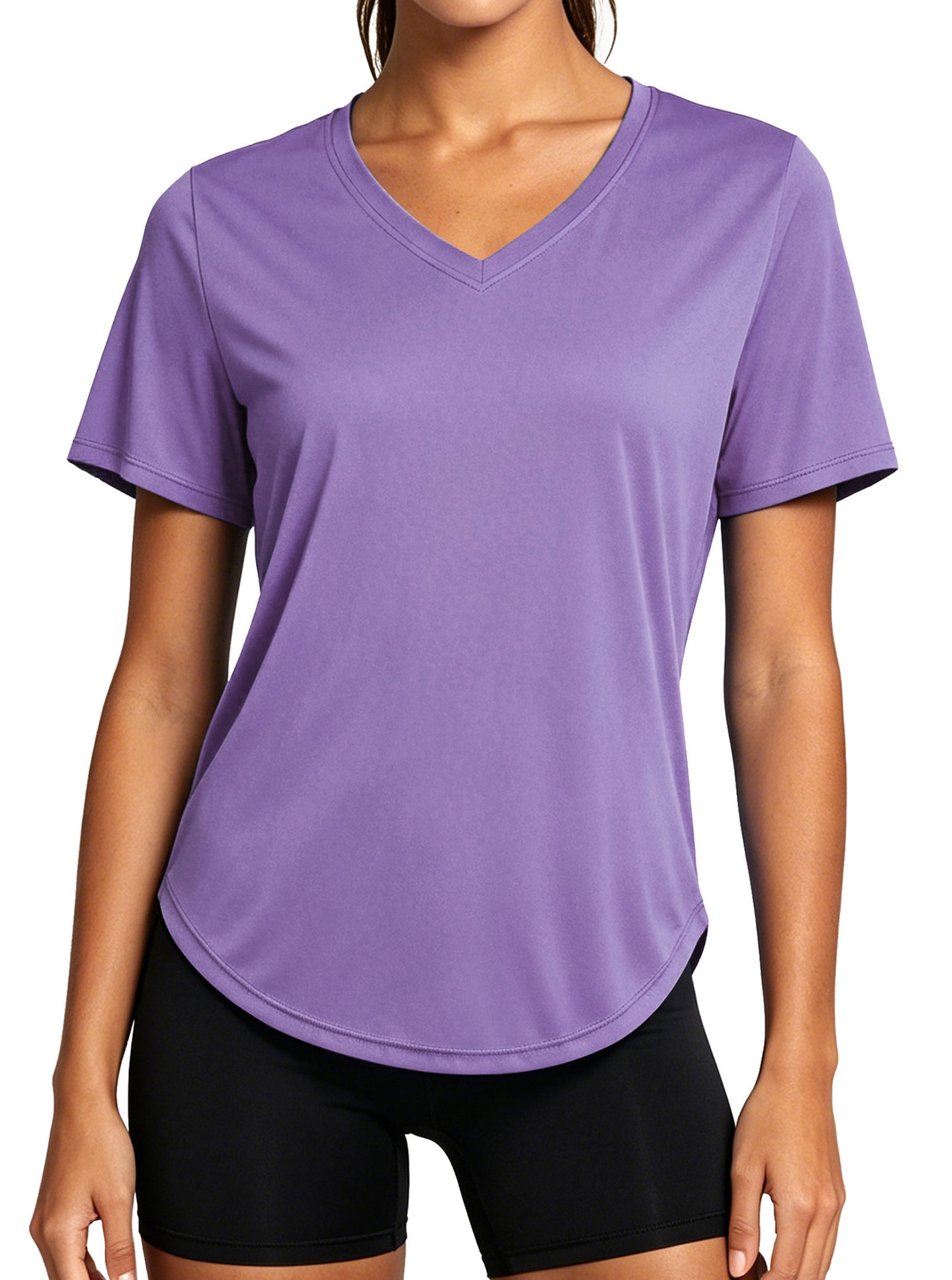 NELEUS Womens Workout Shirts V-Neck Short Sleeve Tops UPF 50+ Sun Shirt Moisture Wicking Loose Fit Top for Athletic