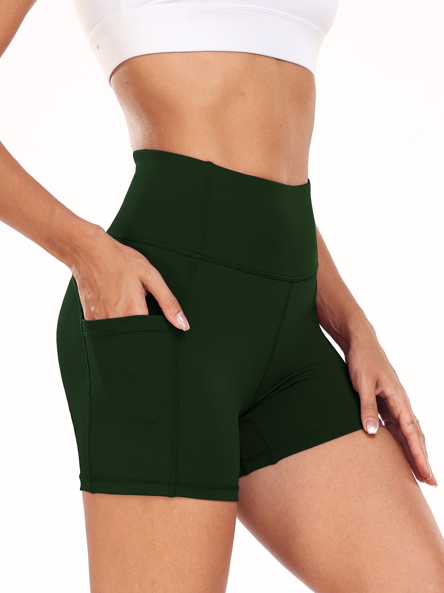 NELEUS Womens 4" High Waist Workout Shorts Yoga Athletic Running Shorts with Pockets