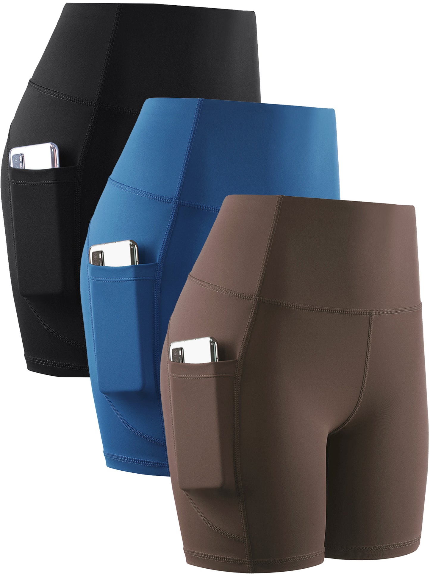 NELEUS Womens 8" High Waist Spandex Shorts Yoga Workout Biker Athletic Shorts with Pockets