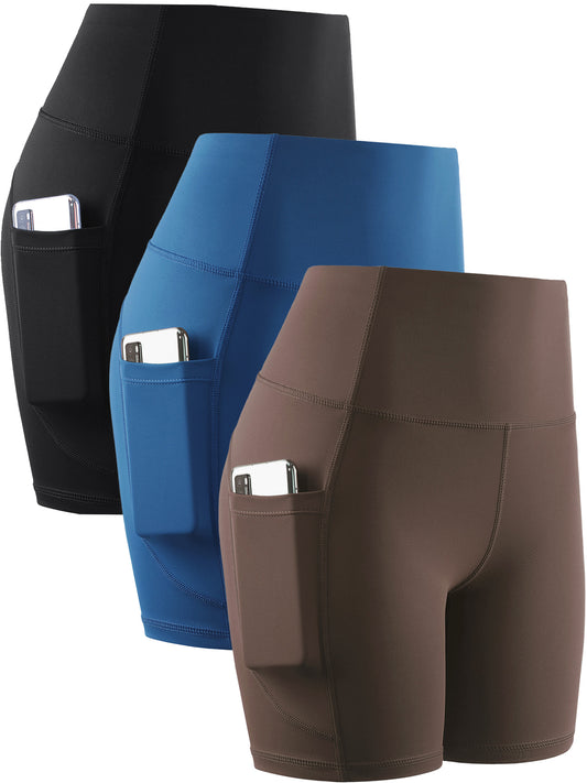 NELEUS Womens 8" High Waist Spandex Shorts Yoga Workout Biker Athletic Shorts with Pockets