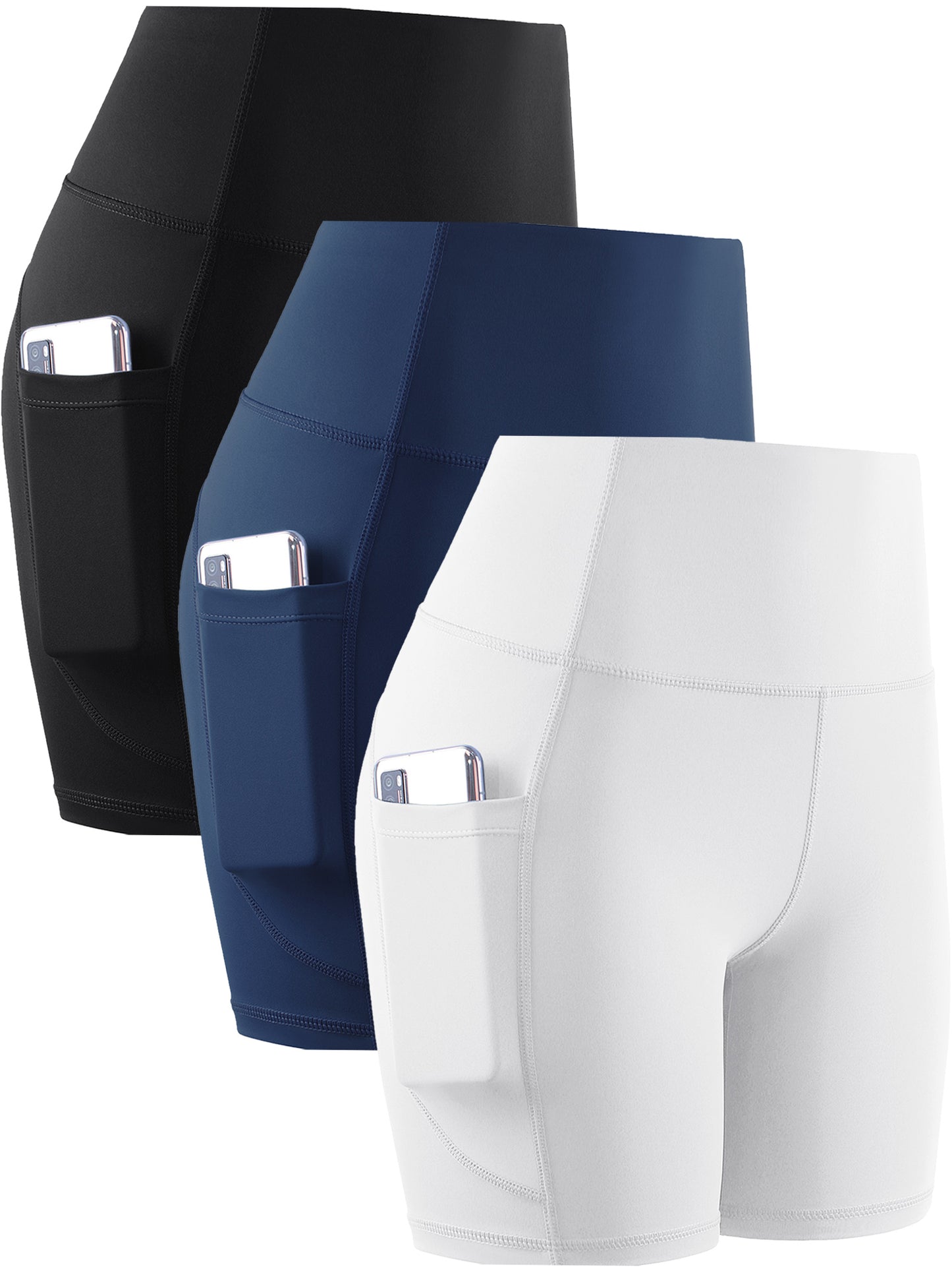 NELEUS Womens 8" High Waist Spandex Shorts Yoga Workout Biker Athletic Shorts with Pockets