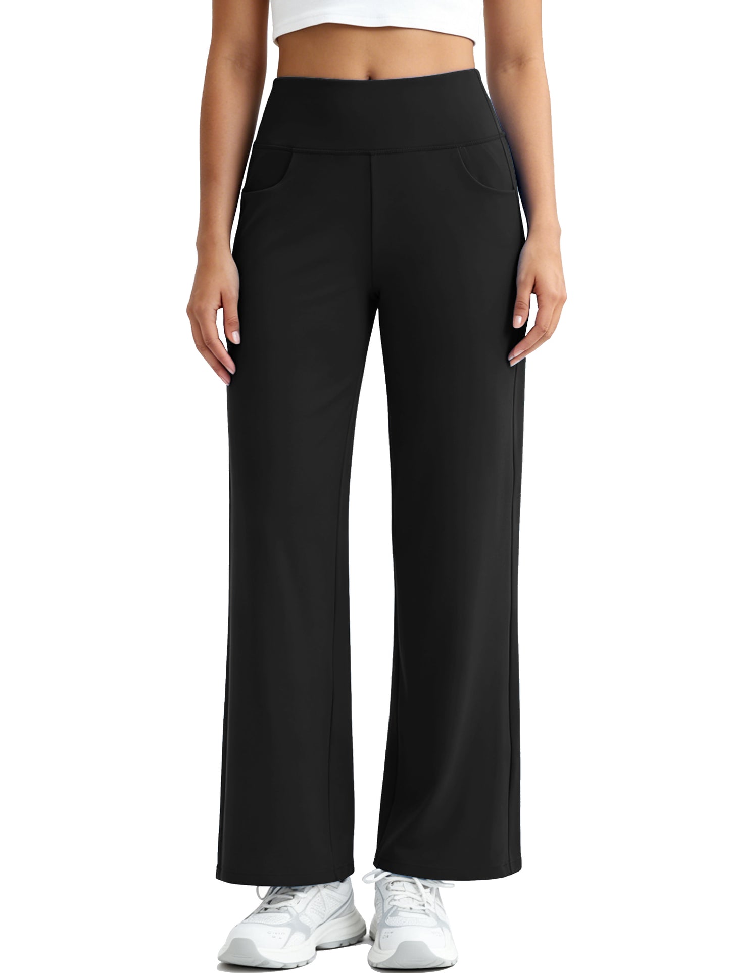 NELEUS Womens 29" Wide Leg Pants Athletic Yoga Stretch Loose Legging Casual Sweatpants with Pockets