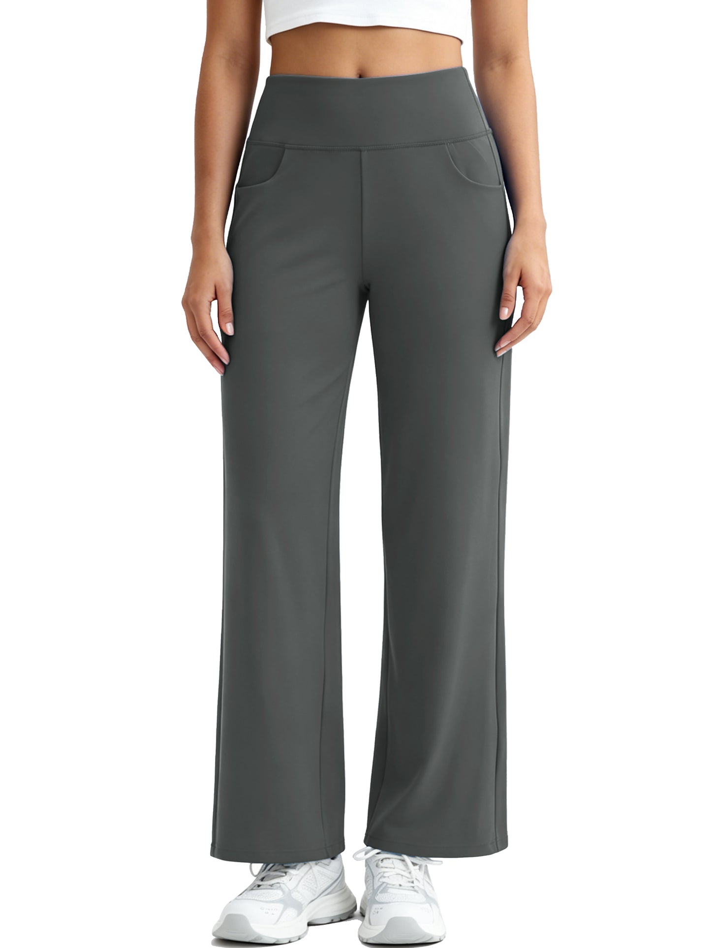 NELEUS Womens 29" Wide Leg Pants Athletic Yoga Stretch Loose Legging Casual Sweatpants with Pockets