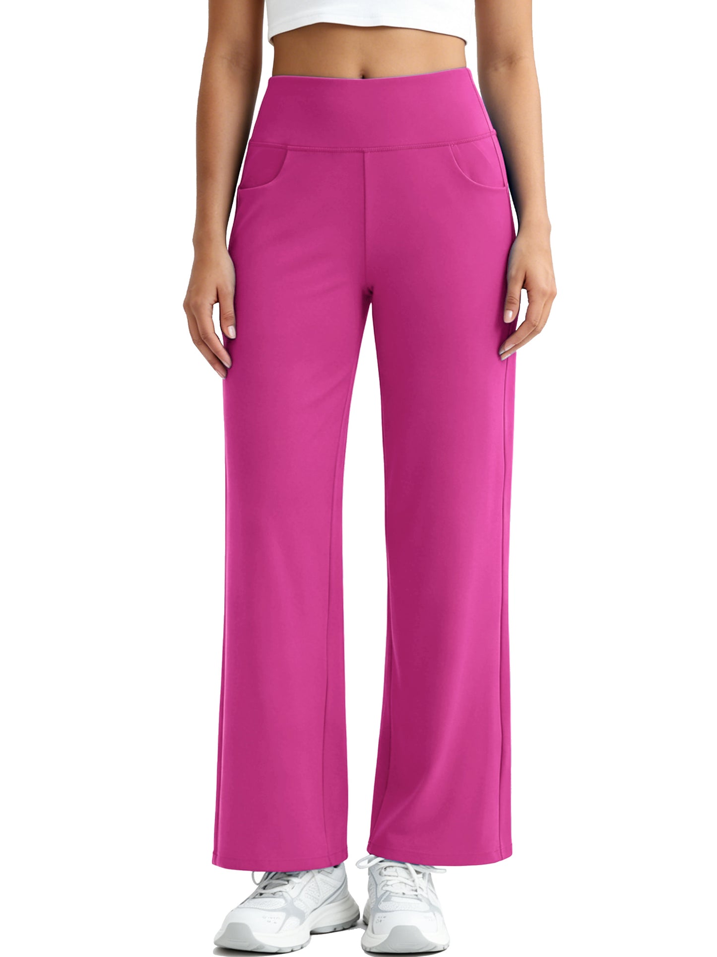 NELEUS Womens 29" Wide Leg Pants Athletic Yoga Stretch Loose Legging Casual Sweatpants with Pockets