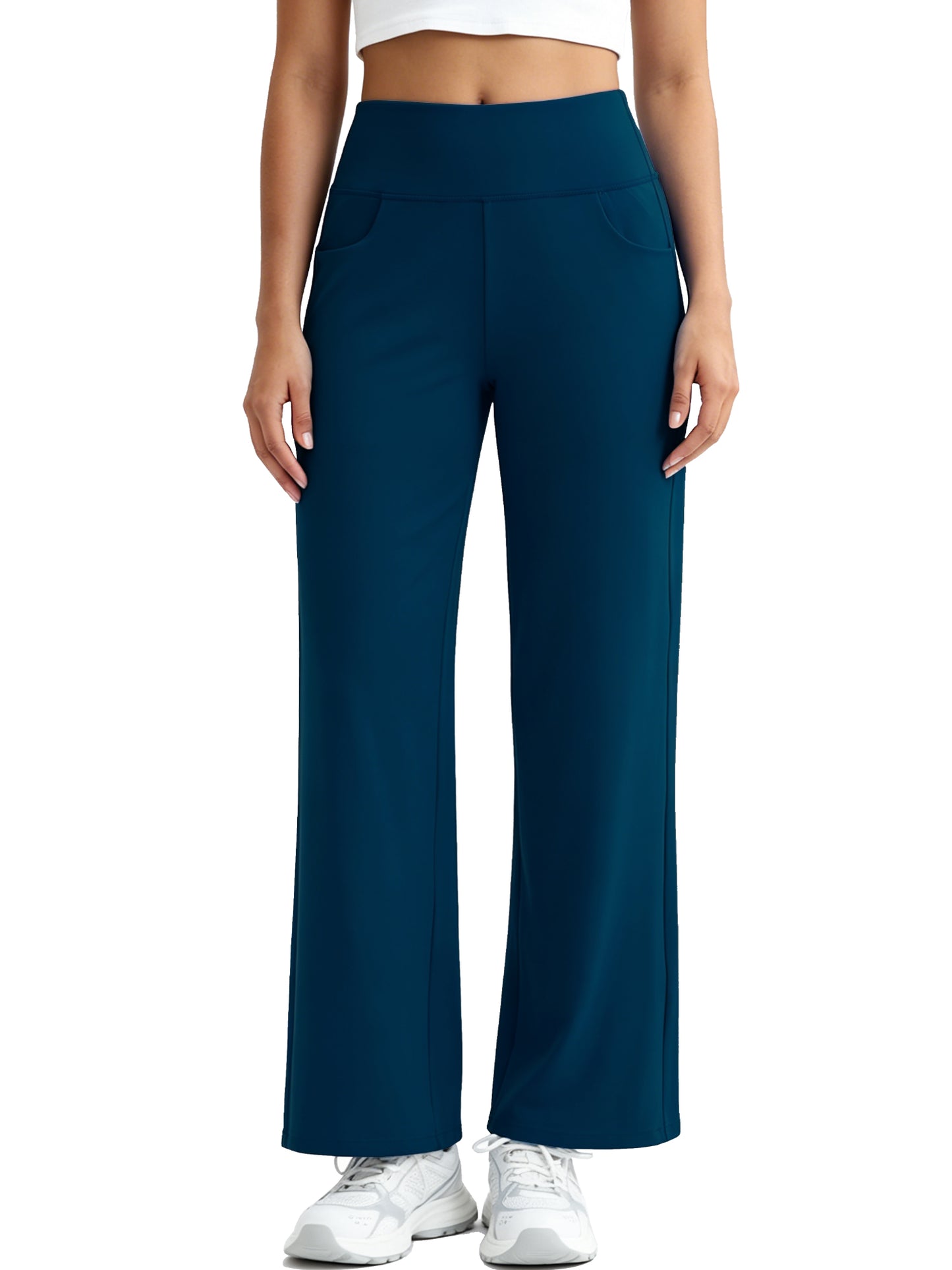 NELEUS Womens 29" Wide Leg Pants Athletic Yoga Stretch Loose Legging Casual Sweatpants with Pockets