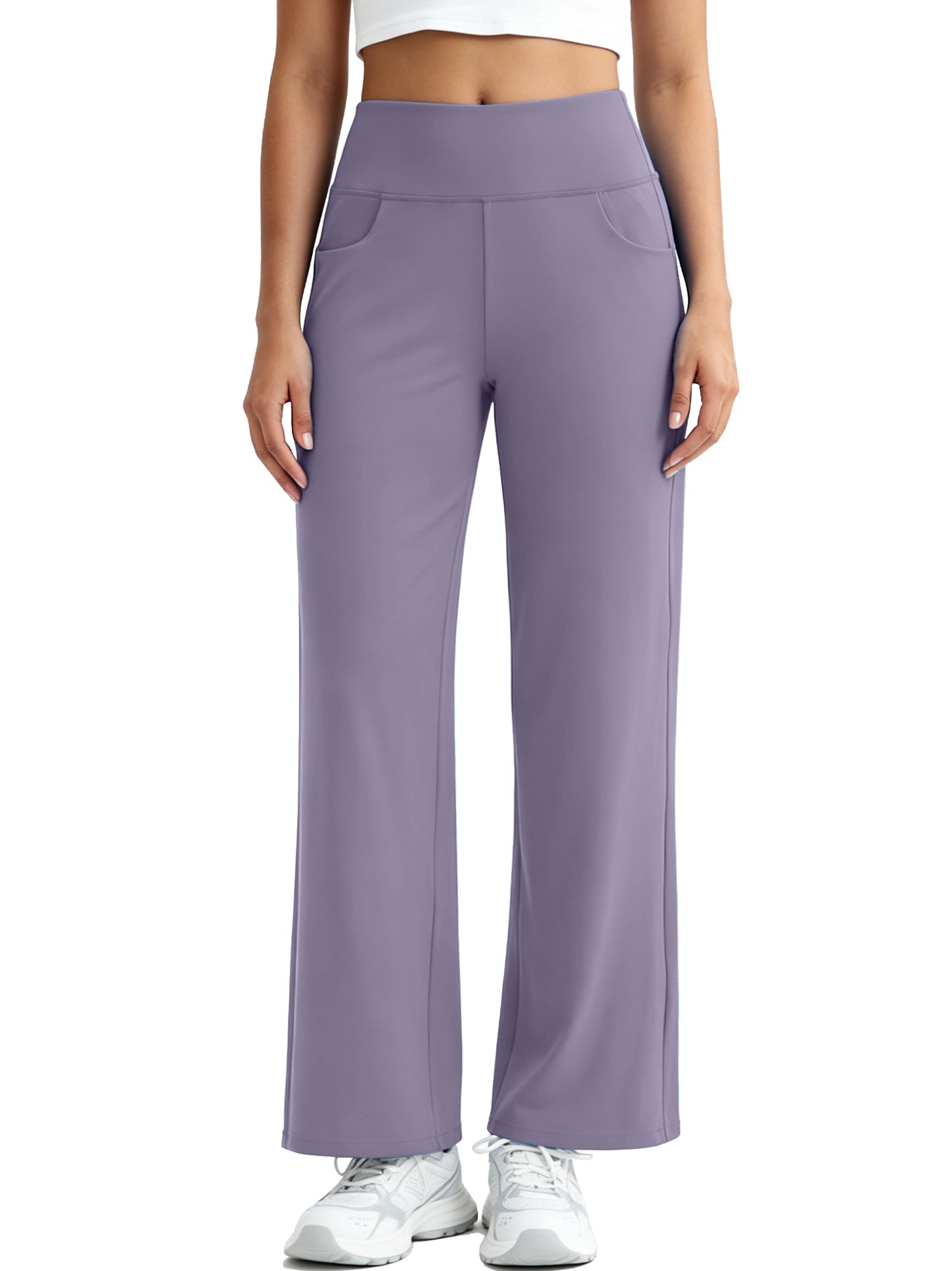 NELEUS Womens 29" Wide Leg Pants Athletic Yoga Stretch Loose Legging Casual Sweatpants with Pockets