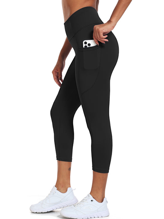 NELEUS Womens High Waist Capri Yoga Leggings Cropped Pant for Workout with Two Pockets