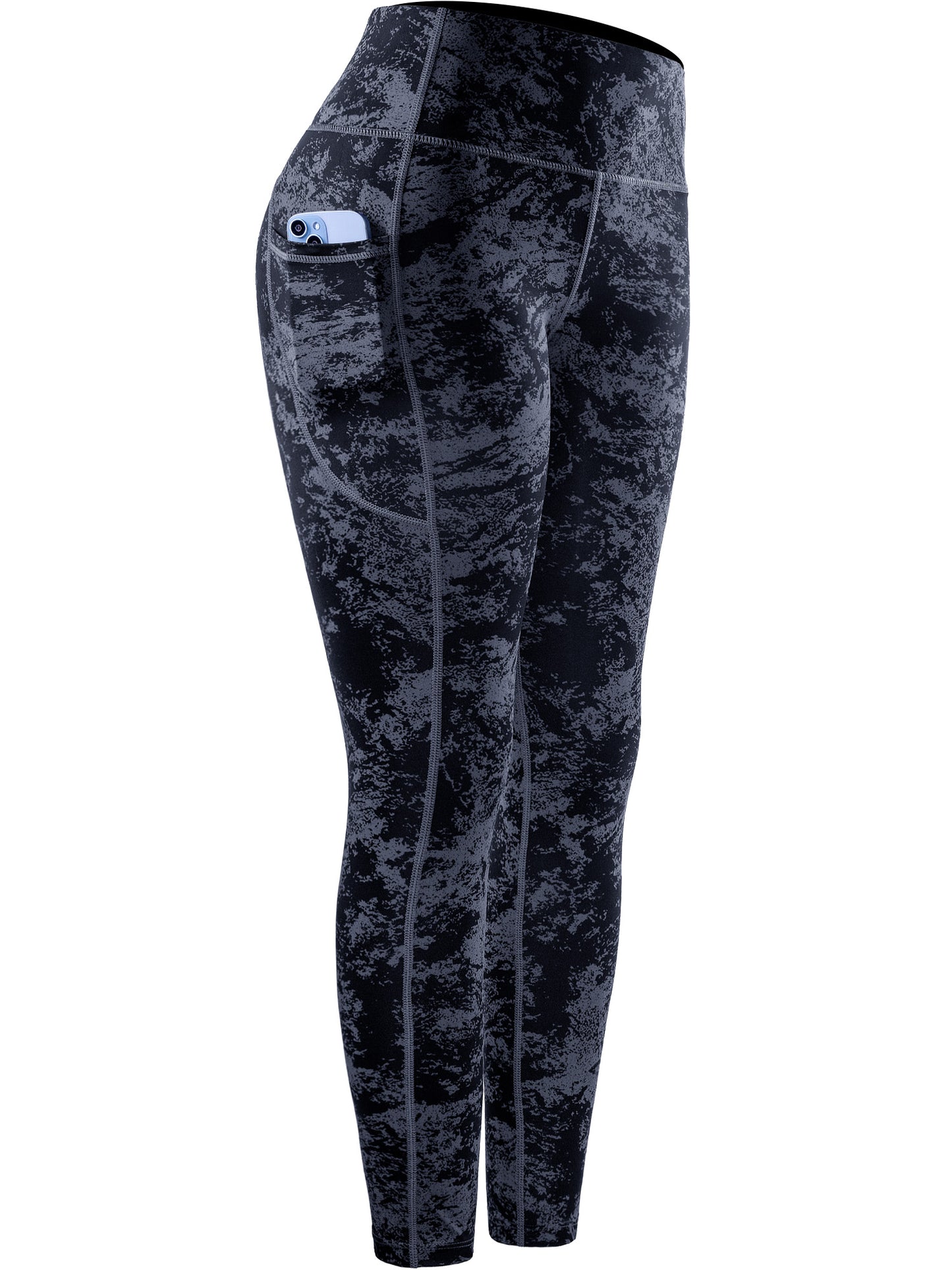 NELEUS Womens Yoga Leggings for Workout High Waist Ankle Length Tie-Dye Printed with Two Pockets