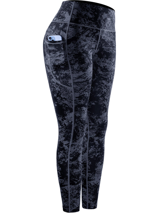 NELEUS Womens Yoga Leggings for Workout High Waist Ankle Length Tie-Dye Printed with Two Pockets