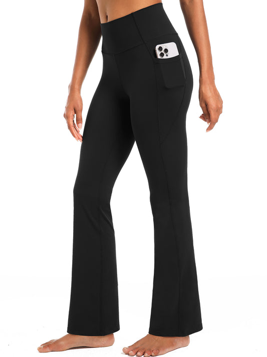 NELEUS Womens Flare Leggings for Yoga Workout Lycra High Waist Stretch Bootcut Pants with Two Pockets