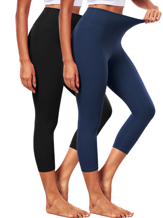 NELEUS ButterSoftFlex Womens High Waist Capri Legging for Yoga Workout Athletic Cropped Pants with Waistband Pocket