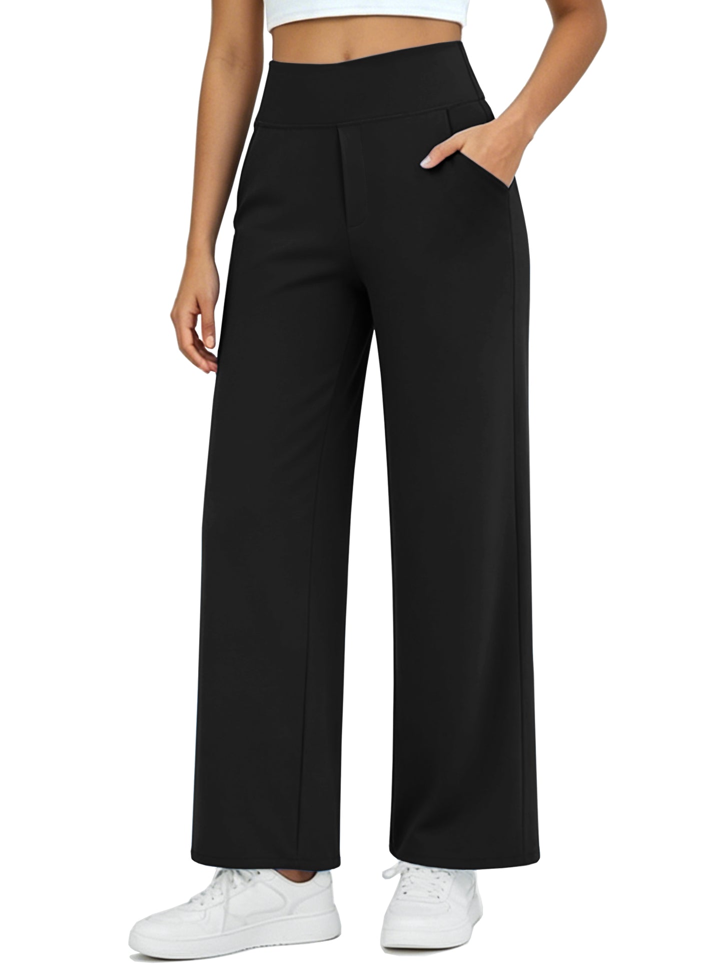 NELEUS Womens 27" Wide Leg Pants Athletic Yoga Leggings Casual Sweatpants Stretch Dress with Pockets