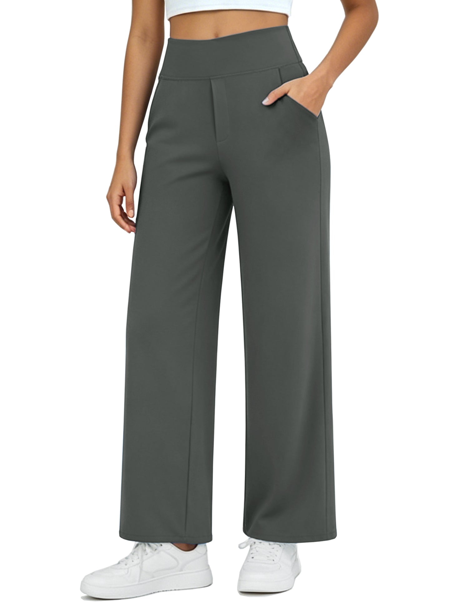 NELEUS Womens 27" Wide Leg Pants Athletic Yoga Leggings Casual Sweatpants Stretch Dress with Pockets