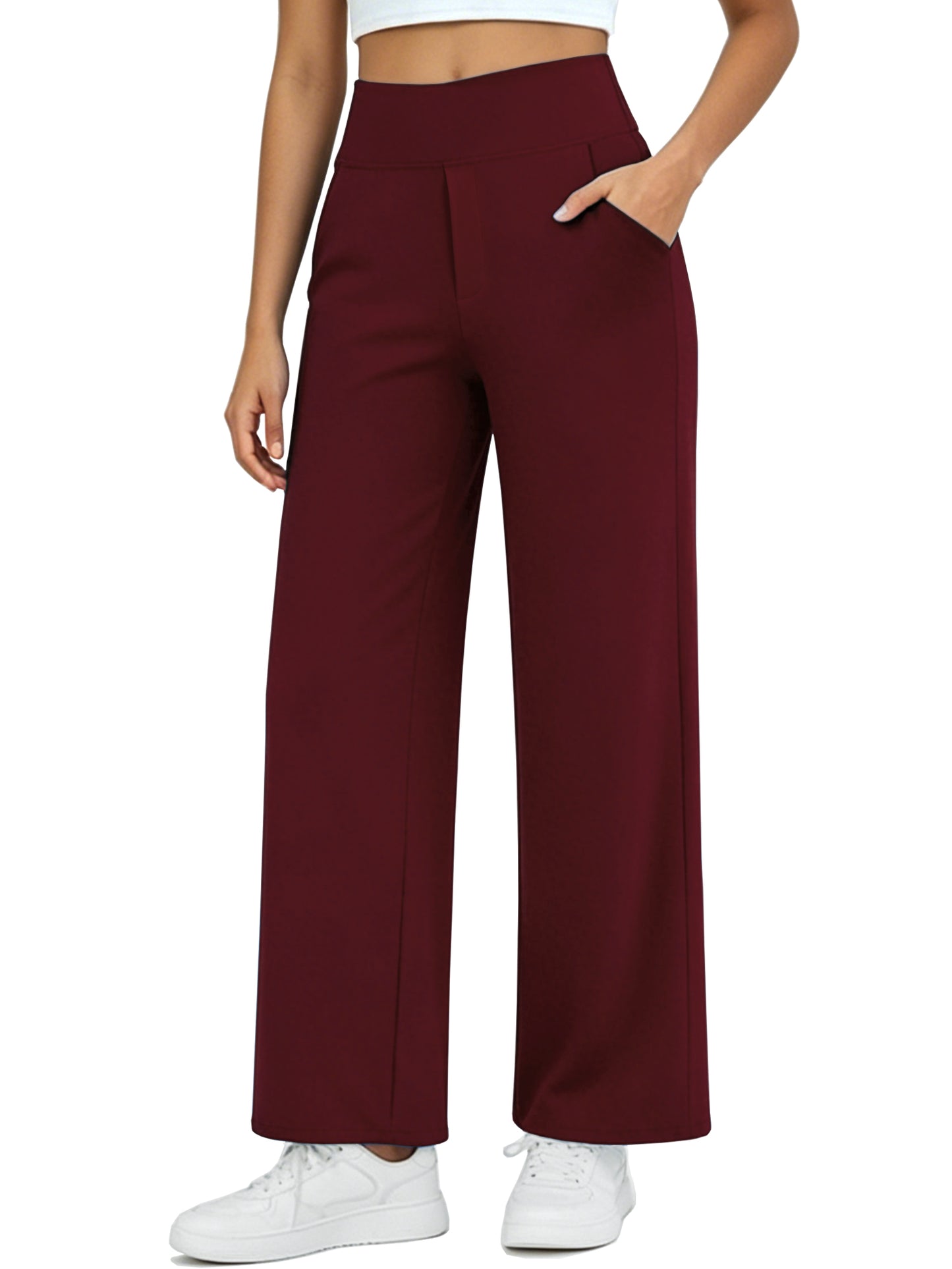 NELEUS Womens 27" Wide Leg Pants Athletic Yoga Leggings Casual Sweatpants Stretch Dress with Pockets