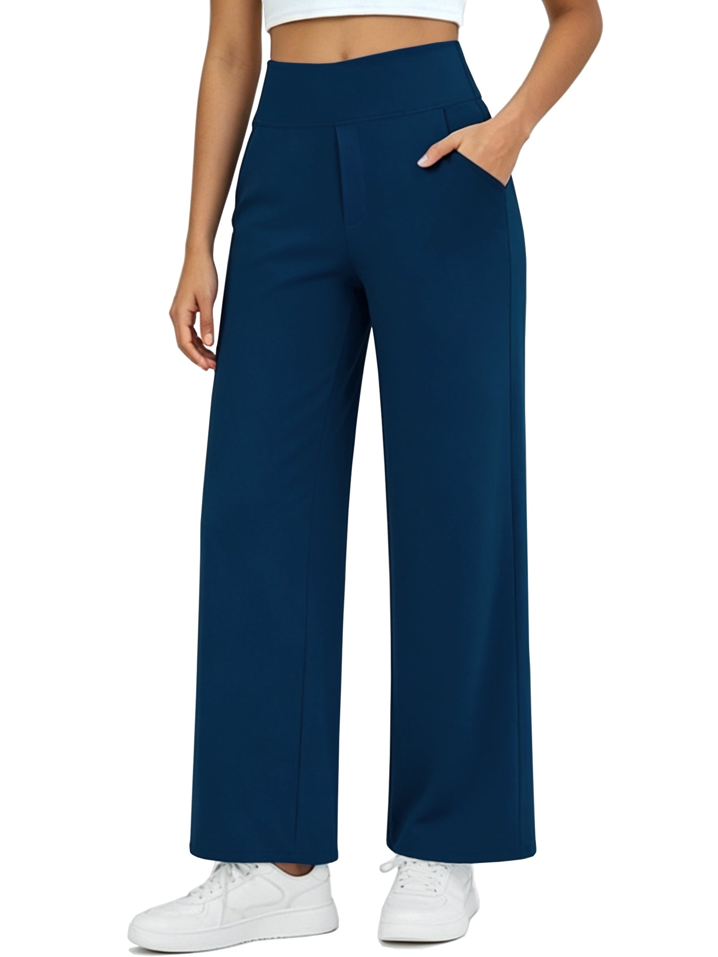 NELEUS Womens 27" Wide Leg Pants Athletic Yoga Leggings Casual Sweatpants Stretch Dress with Pockets