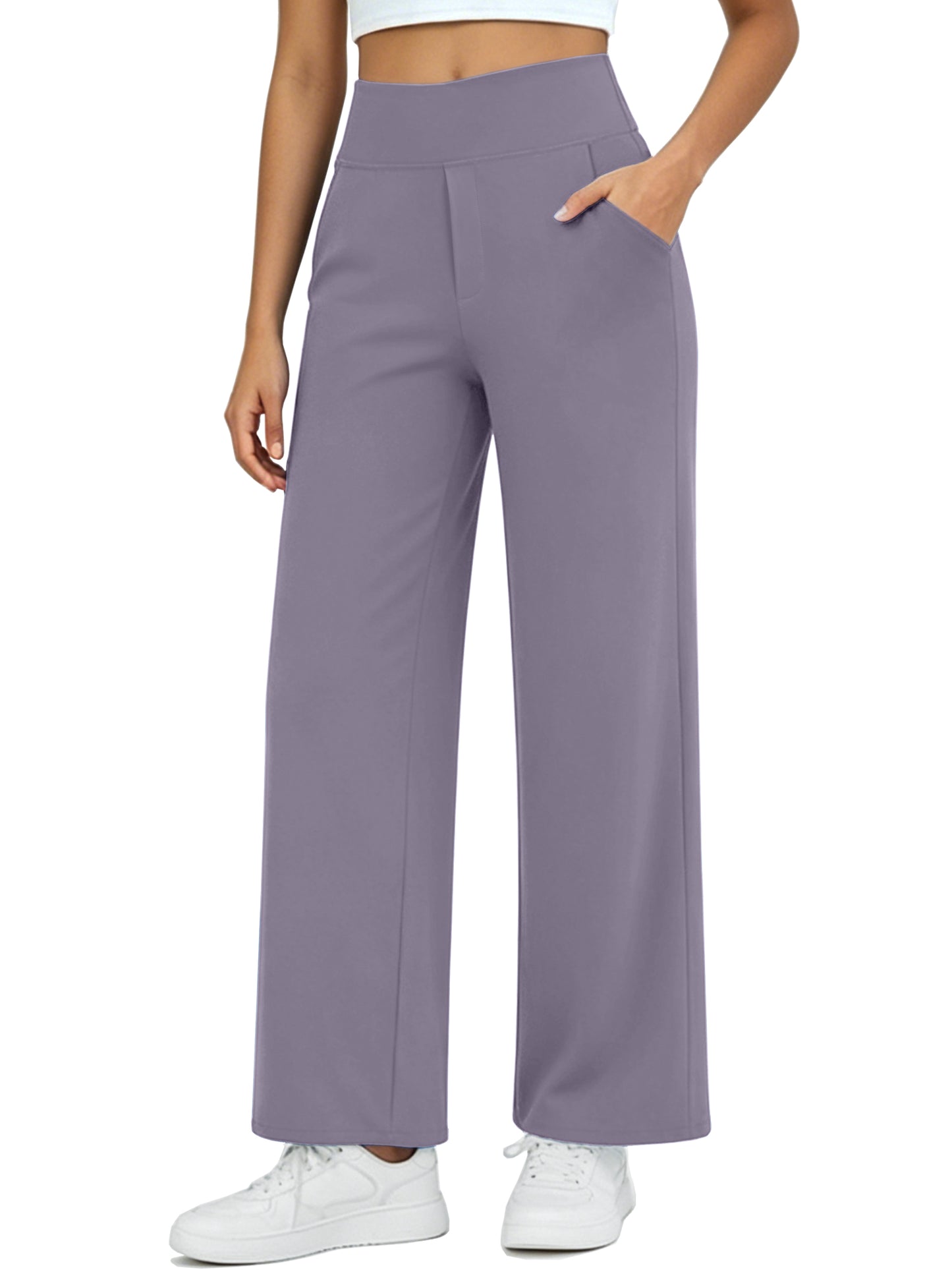 NELEUS Womens 27" Wide Leg Pants Athletic Yoga Leggings Casual Sweatpants Stretch Dress with Pockets
