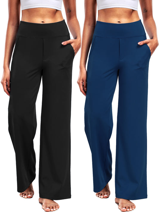 NELEUS Womens 29" Wide Leg Pants Athletic Yoga Leggings Casual Sweatpants Stretch Dress with Pockets