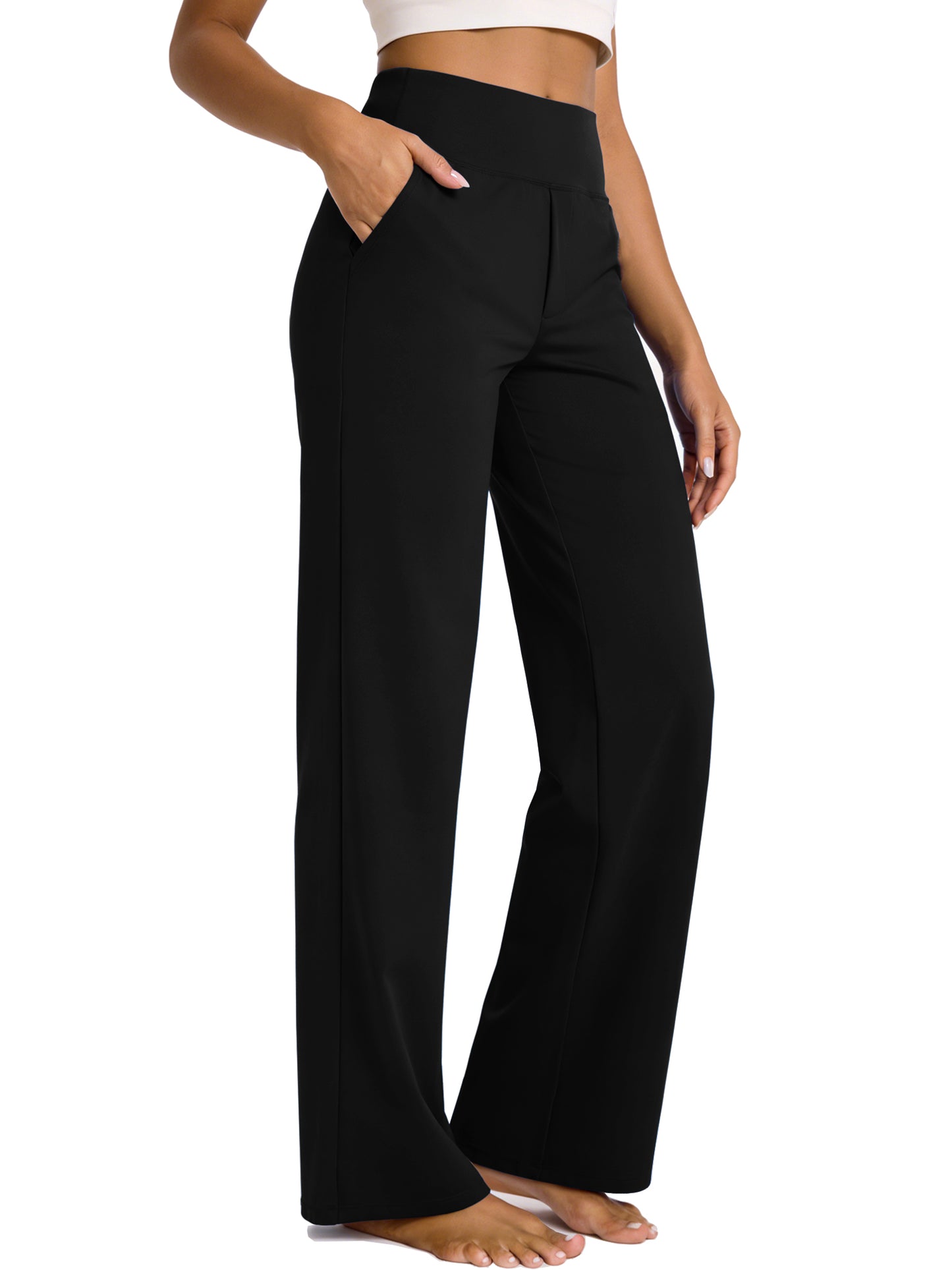 NELEUS Womens 31" Wide Leg Pants Athletic Yoga Leggings Casual Sweatpants Stretch Dress with Pockets