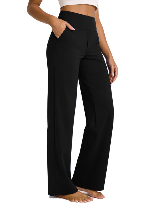 NELEUS Womens 31" Wide Leg Pants Athletic Yoga Leggings Casual Sweatpants Stretch Dress with Pockets