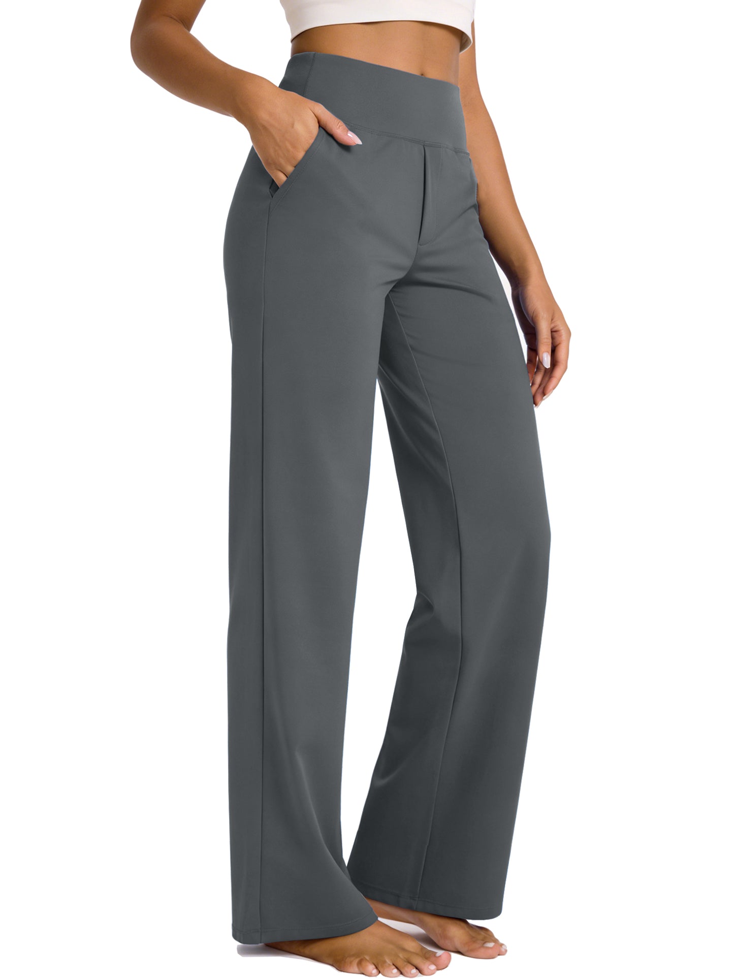 NELEUS Womens 31" Wide Leg Pants Athletic Yoga Leggings Casual Sweatpants Stretch Dress with Pockets