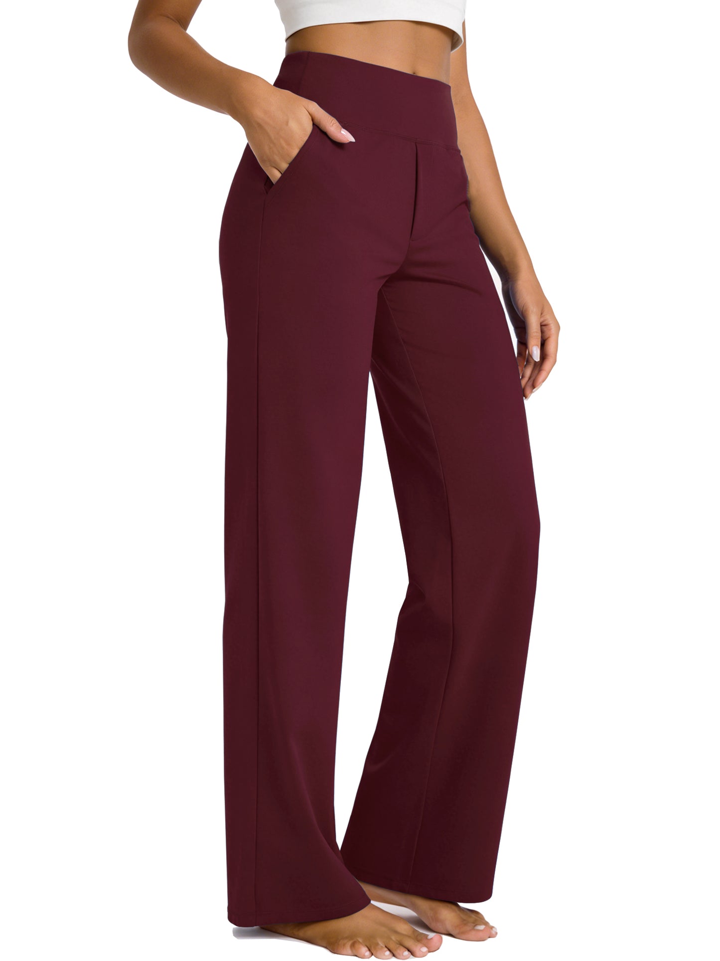 NELEUS Womens 31" Wide Leg Pants Athletic Yoga Leggings Casual Sweatpants Stretch Dress with Pockets