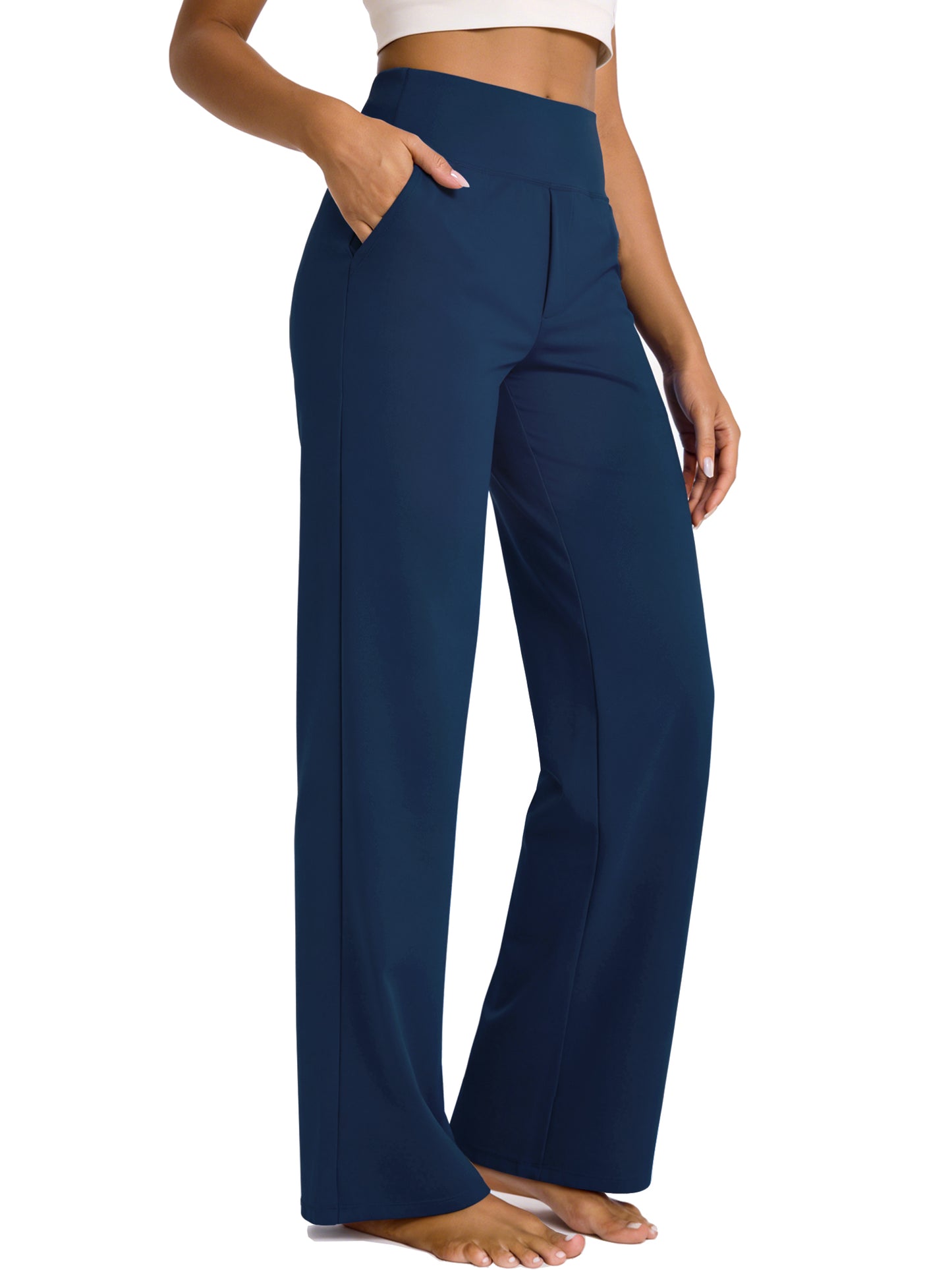 NELEUS Womens 31" Wide Leg Pants Athletic Yoga Leggings Casual Sweatpants Stretch Dress with Pockets