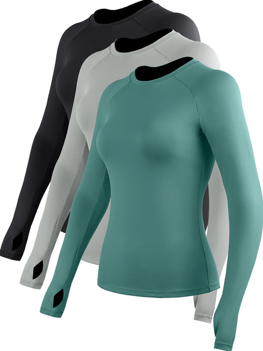 NELEUS Womens Quick-Drying Running Long Sleeve Shirt for Workout With Thumb Hole Cuffs