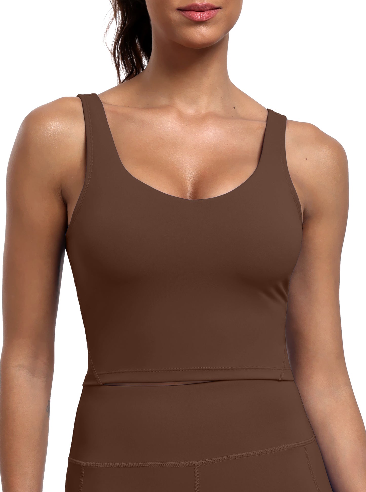 NELEUS Womens Longline Sports Bra Cropped Workout Tank Top with Medium Support Wirefree Detachable Padded
