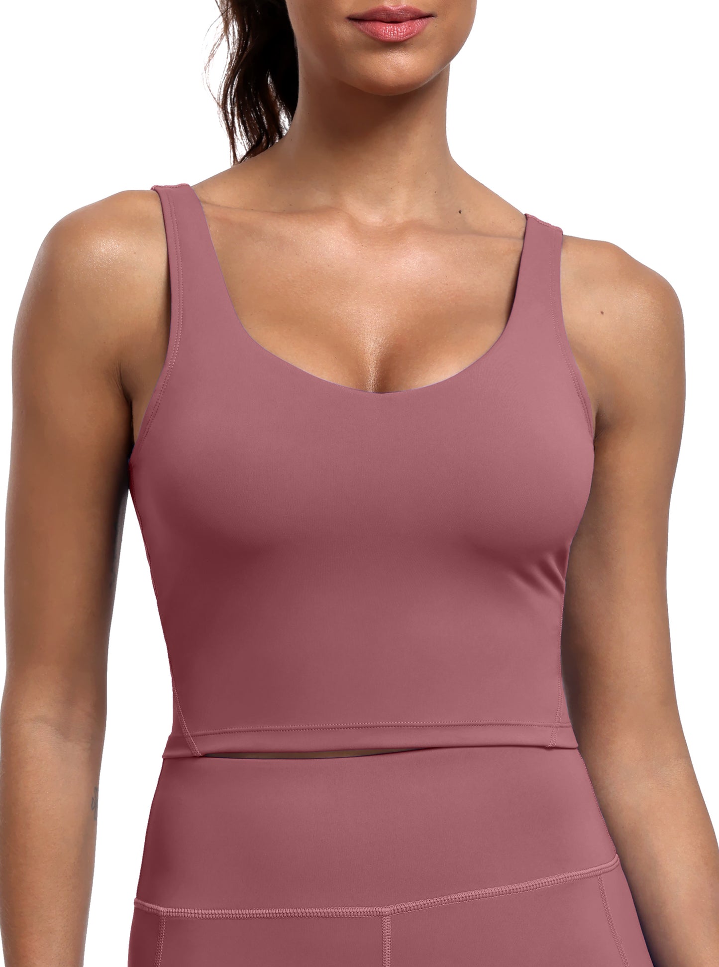 NELEUS Womens Longline Sports Bra Cropped Workout Tank Top with Medium Support Wirefree Detachable Padded