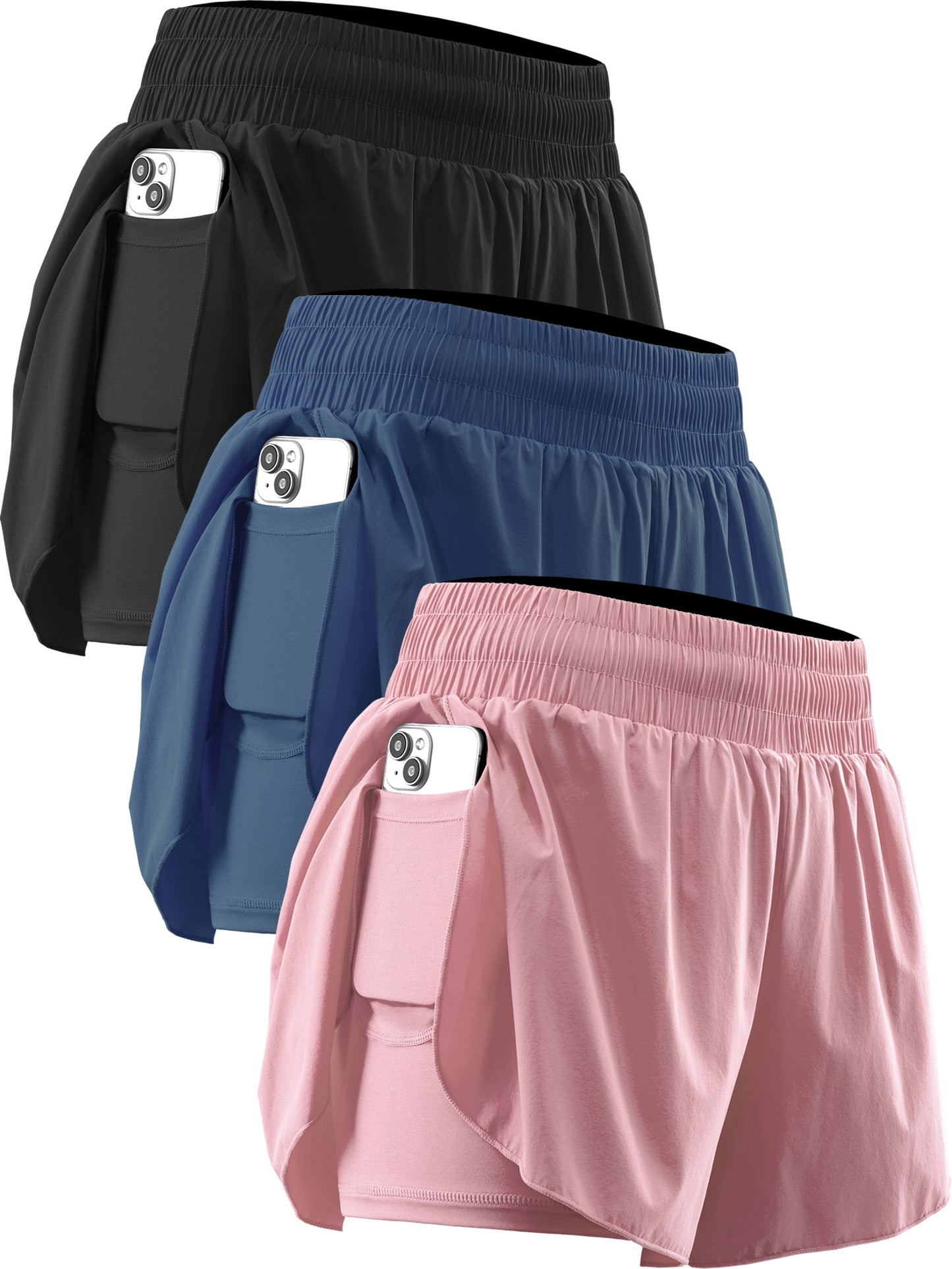 NELEUS Womens 2 in 1 Workout Yoga Shorts for Athletic Gym Running Casual Summer Short with Pocket