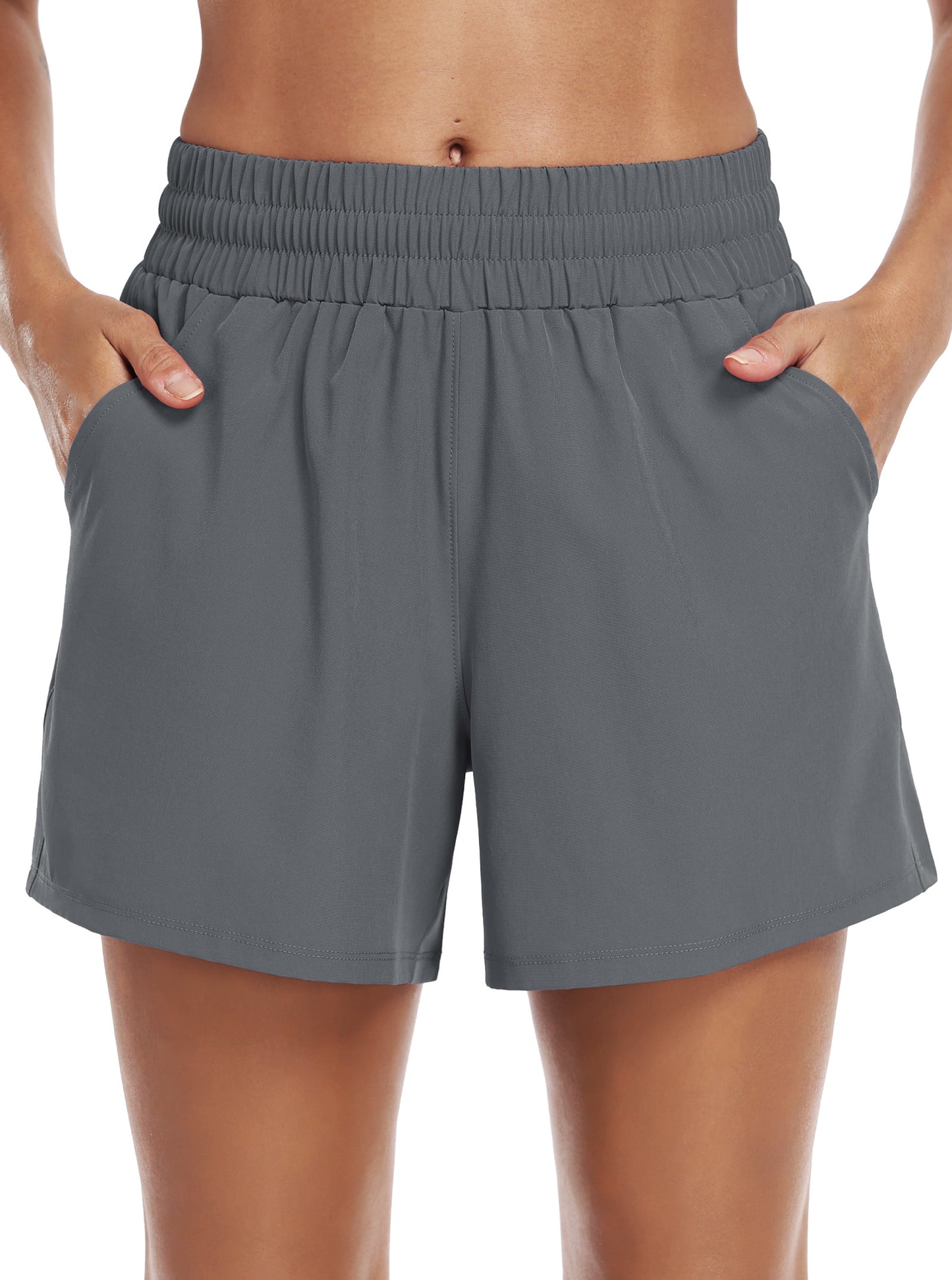 NELEUS Womens Athletic Shorts High Waist Running Short Gym Workout Shorts with Pockets 5" Sports Shorts