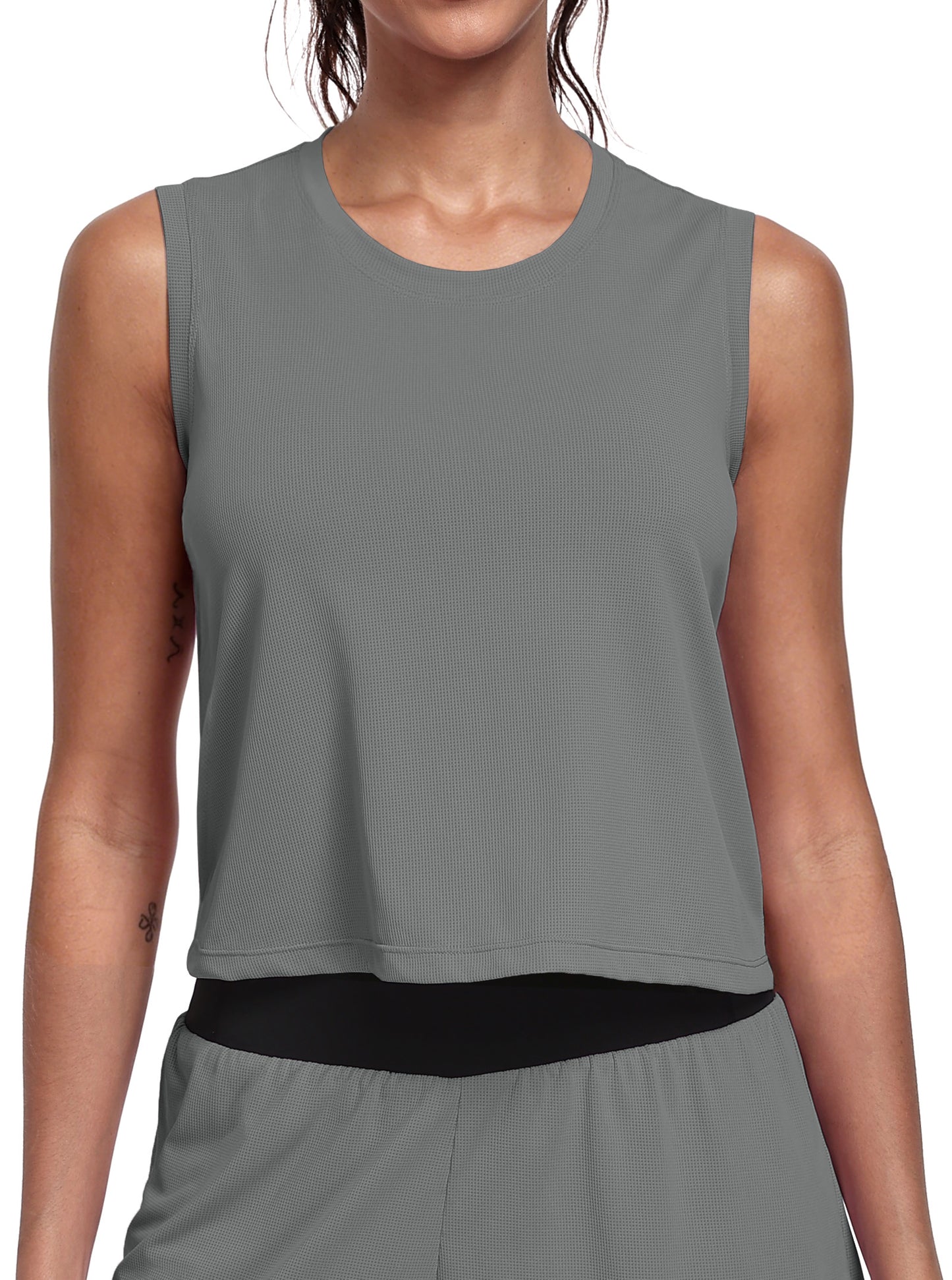 NELEUS Womens Workout Athletic Tank Tops Loose Fit Crop Tops Mesh Breathable Sleeveless Yoga Shirts