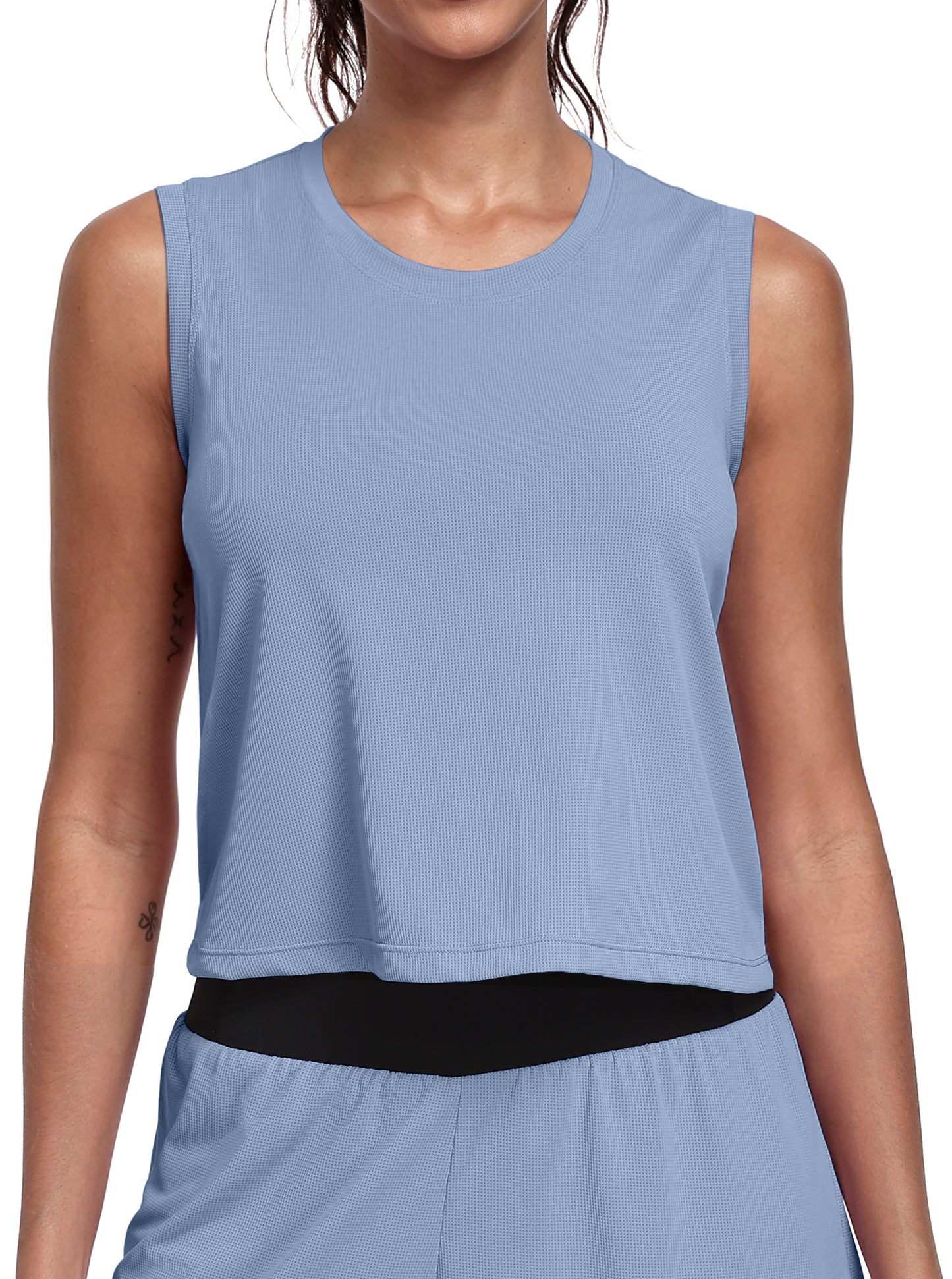 NELEUS Womens Workout Athletic Tank Tops Loose Fit Crop Tops Mesh Breathable Sleeveless Yoga Shirts