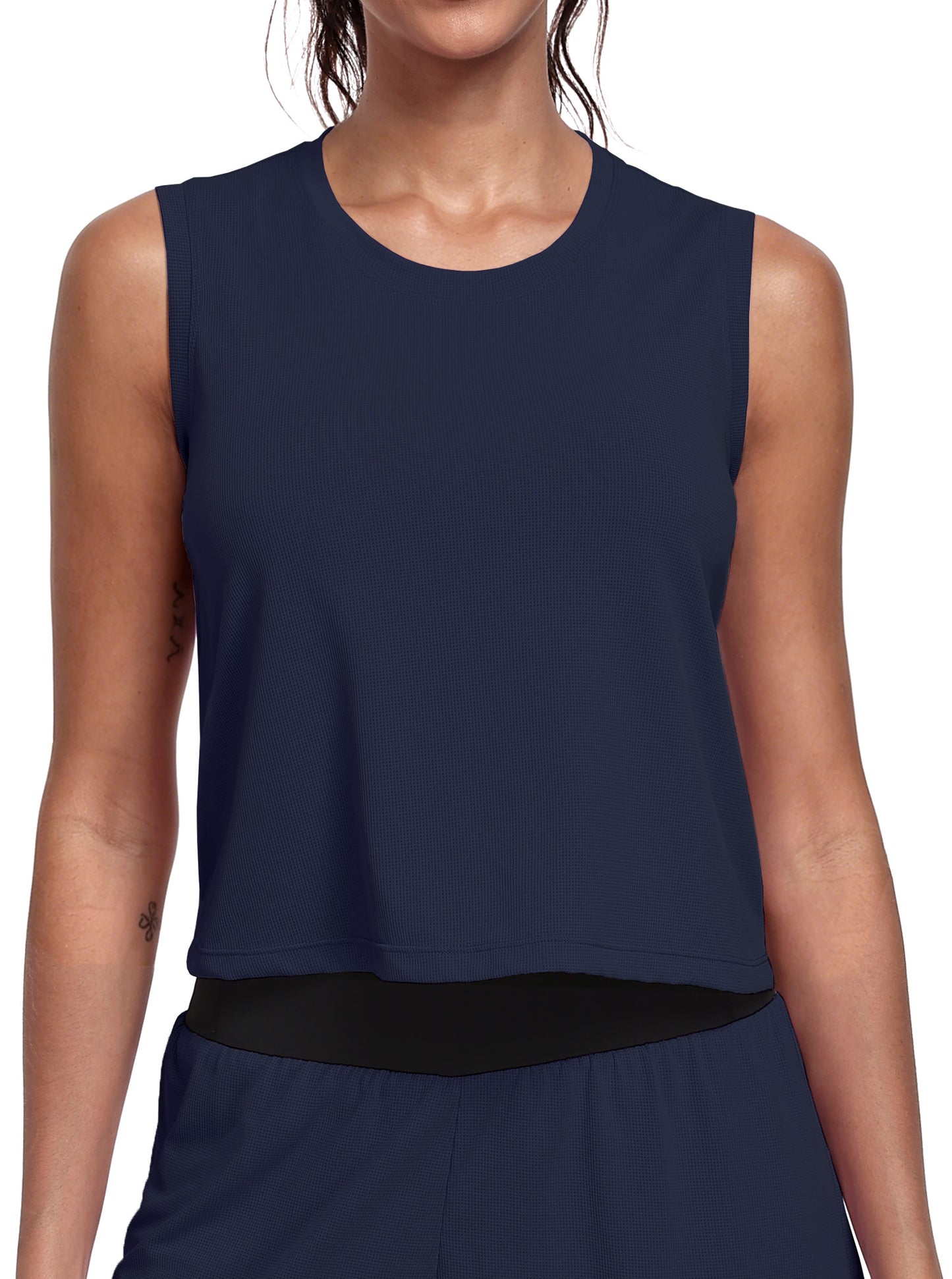 NELEUS Womens Workout Athletic Tank Tops Loose Fit Crop Tops Mesh Breathable Sleeveless Yoga Shirts